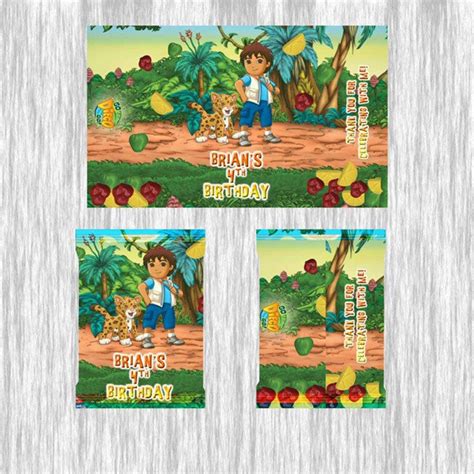 Go Diego Go Fruit Snack Labels Digital Printed Or Finished Etsy