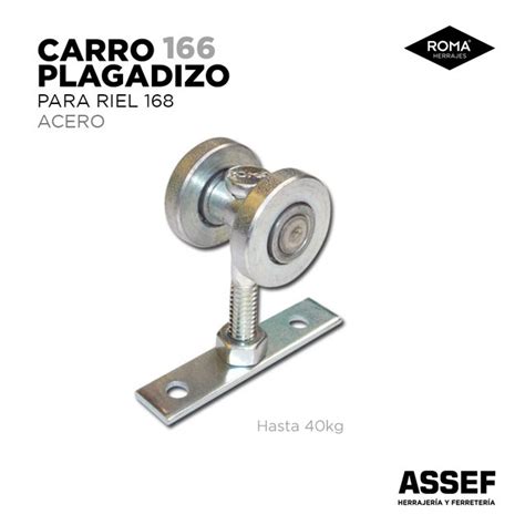 Carro De Acero 166 Para Riel 168 HERRAJES ASSEF