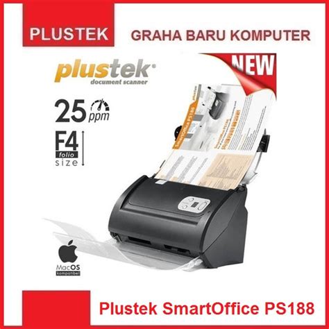 Jual Plustek SmartOffice PS188 Scanner Komputer ADF Otomatis Folio F4