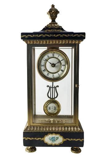 French Porcelain And Gilt Metal Mantle Clock