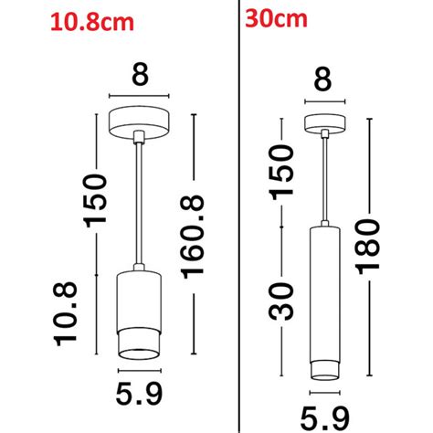 LUCES CAYES LE42621 2 wisząca tuba LED GU10 czarno złota