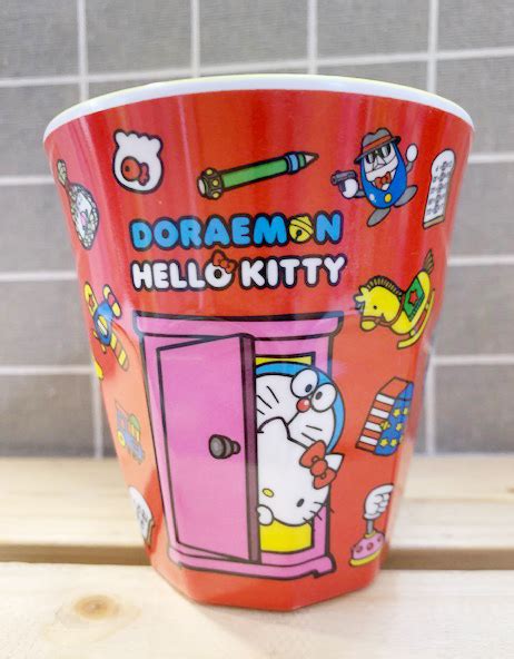 【震撼精品百貨】凱蒂貓hello Kitty~日本sanrio三麗鷗 Kitty塑膠杯水杯 美耐皿哆啦a夢聯名39555 杯子