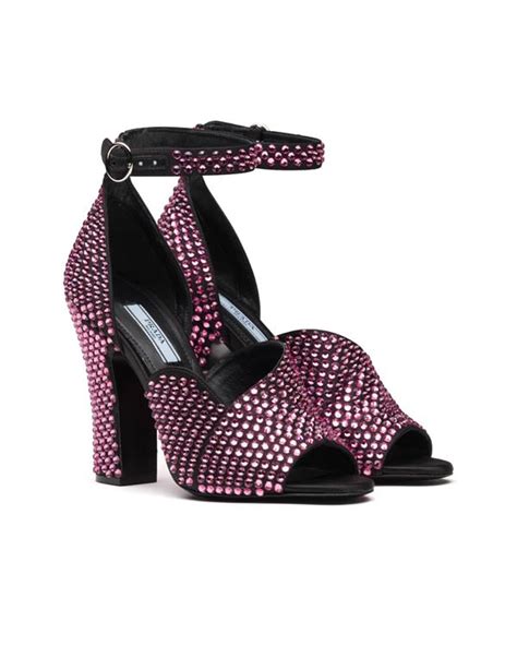 Yea Or Nay Prada Crystal Embellished Satin Sandal Tom Lorenzo