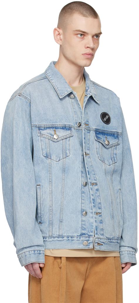 We11done Blue Paneled Denim Jacket We11done