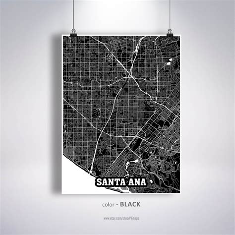 Santa Ana Map Print Santa Ana City Map California CA USA Map | Etsy