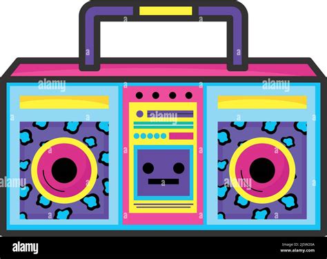 Boombox Nineties Nostalgia Style Stock Vector Image And Art Alamy