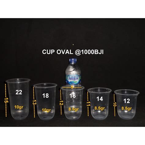 Jual 50 Biji Cup Oval Merk Merak Ukuran 12 14 16 18 22 Oz