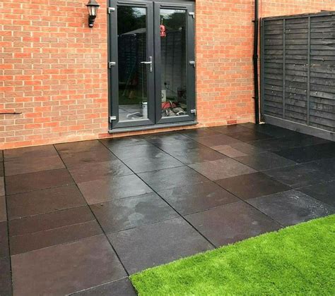 Paving Slabs 600 X 600 Black Kadapha Limestone 22mm Cal