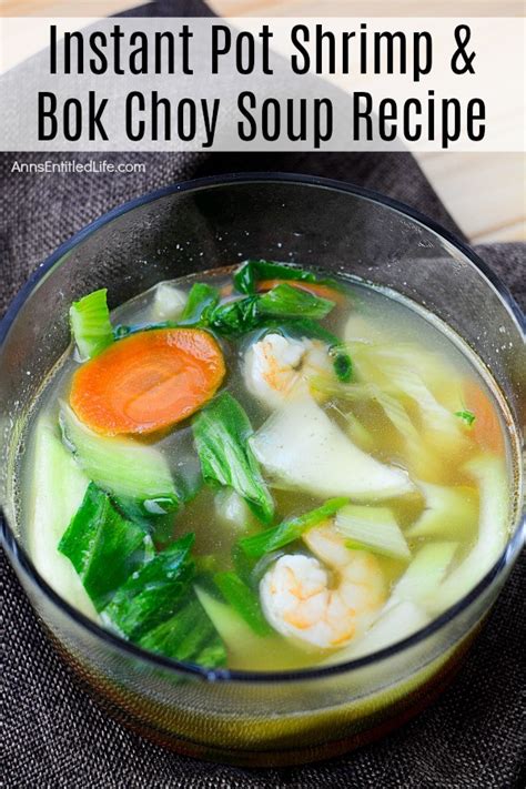 Instant Pot Shrimp and Bok Choy Soup Recipe