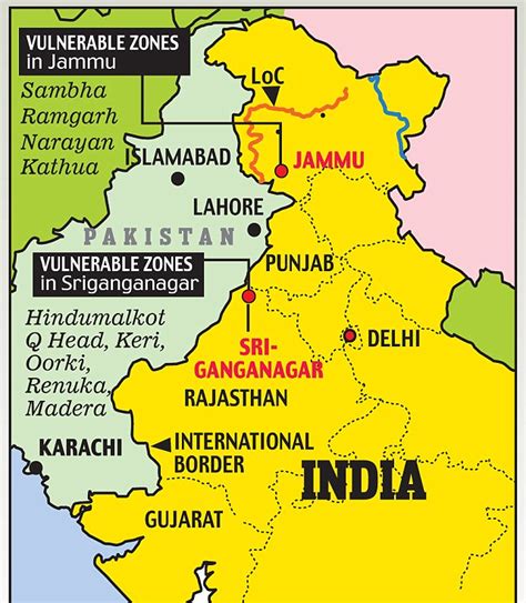 Map Of India Pakistan Border