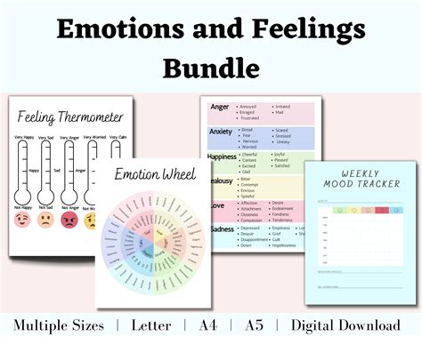 Emotion Wheel Feeling Thermometer Emotion Chart Mood Etsy In 2023