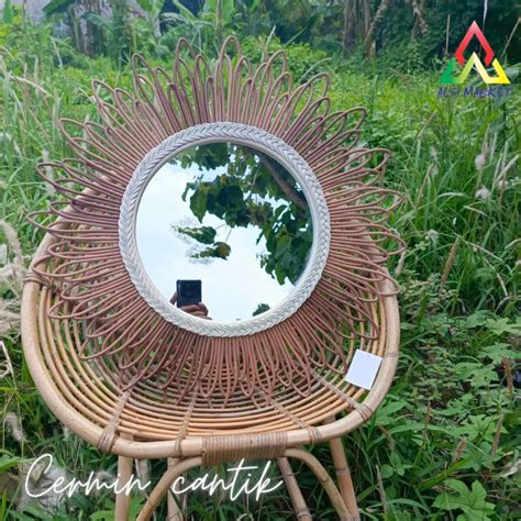 Jual Alfi Kaca Rotan Model Baru Cermin Cantik Aesthetic Mirror