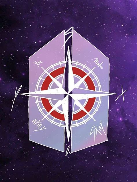 An Image Of A Compass In The Middle Of Space With Stars And Purple Hues