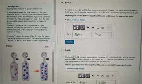 Solved Learning Goal: To use partial pressure in gas law | Chegg.com