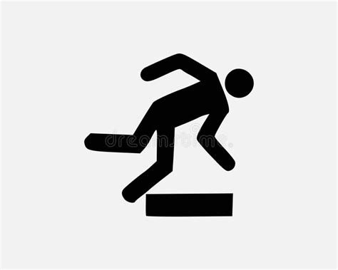 Falling Icon Person Trip and Fall Over Accident Stumble Injury Vector ...