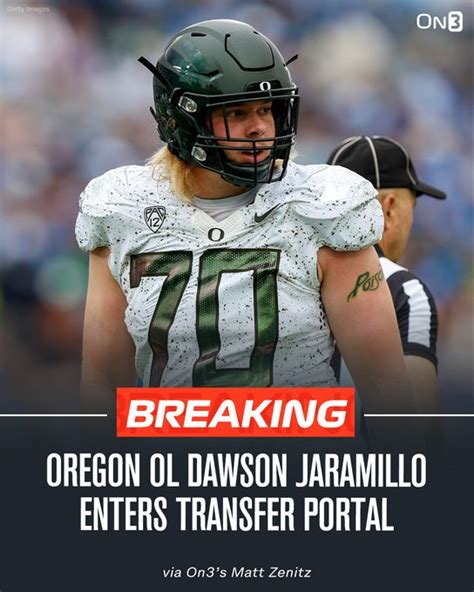 Transfer Portal On Twitter BREAKING Oregon OL Dawson Jaramillo Is