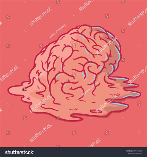 Human Brain Melting Vector Illustration Knowledge เวกเตอร์สต็อก ปลอด