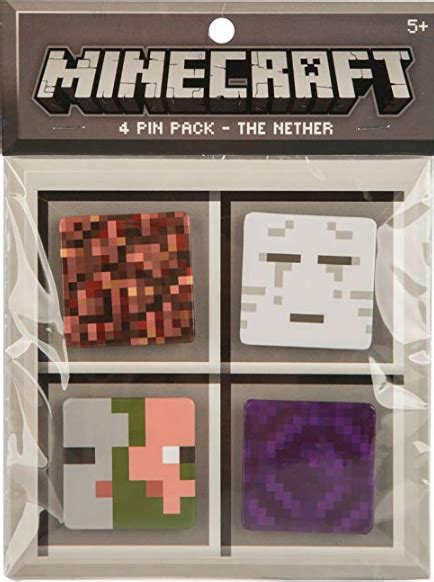 Jinx Minecraft Nether Collectible Button Set Block Ghast Zombie