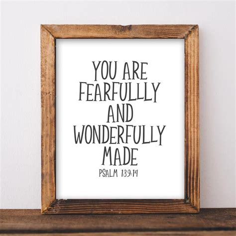 Fearfully And Wonderfully Made Psalm Printable Christian