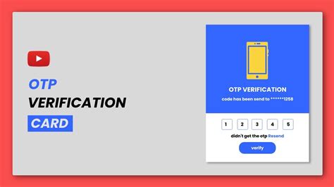 Otp Verification Card Design Html Css And Bootstrap Youtube