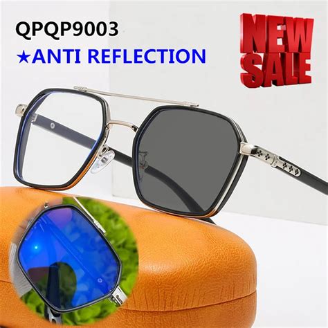 Photochromic Eye Glasses Black Eyebrow Metal Tr90 Gold Lunettes Photochromiques Anti Blue Light