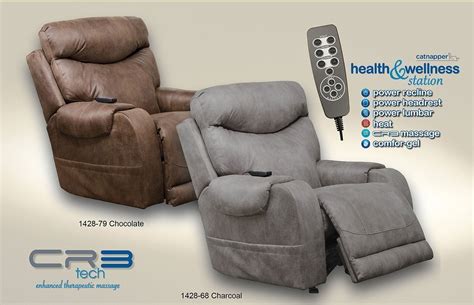 Recharger Power Rocker Recliner W Cr3 Heat And Massage Charcoal By Catnapper Furniturepick