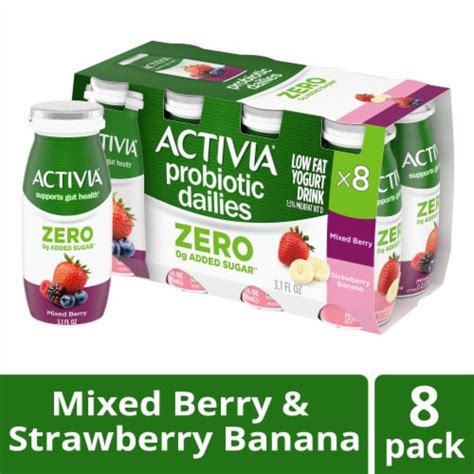 Activia®️ Mixed Berrystrawberry Banana Probiotic Dailies Low Fat Yogurt Drink 8 Ct 31 Fl Oz