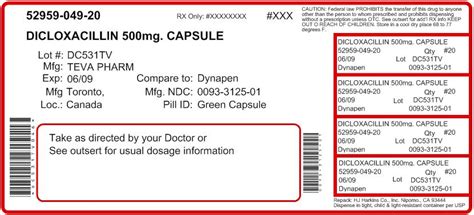 Dicloxacillin Sodium Capsules Usp31233125rx Only