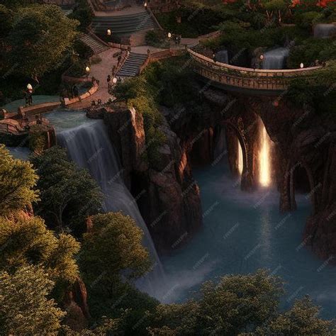 premium ai image beautiful sunset view   hilltop complex