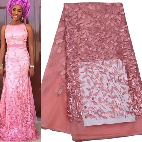 High Quality African Lace Fabrics French Net Embroidery Sequins