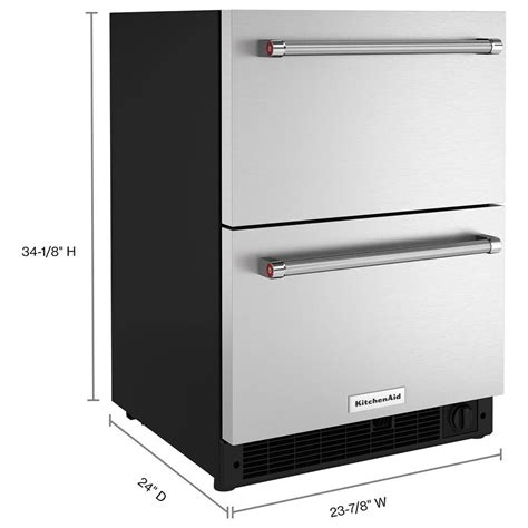 Whirlpool 24 Undercounter Double Drawer Refrigerator Freezer In Black And Stainless Steel Nfm