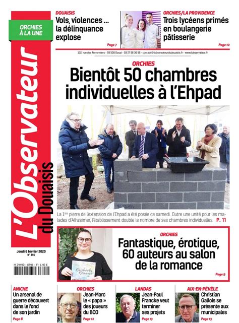 L Observateur Du Douaisis Du Jeudi F Vrier Dition Orchies