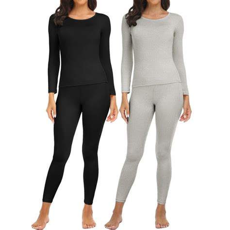 Comfree Thermal Underwear For Women Ultra Soft Long Johns Set Fleece Lined Warm Base Layer Top