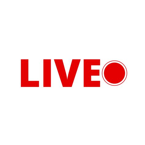 Red Live Button Icon For Tv And Streaming On A Transparent Background