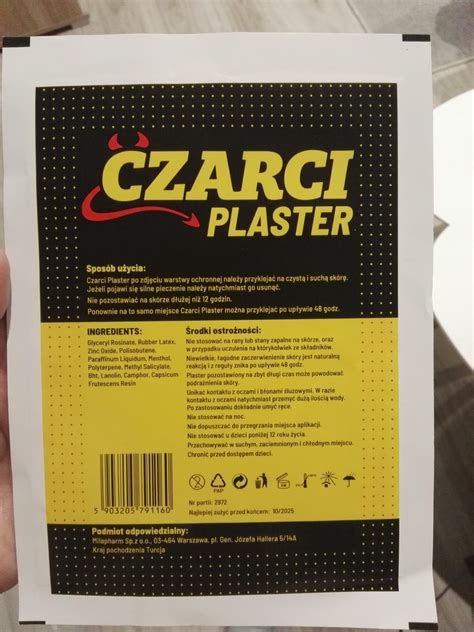 Czarci Plaster Rozgrzewający Plaster z kapsaicyną 1 szt Opinie i ceny