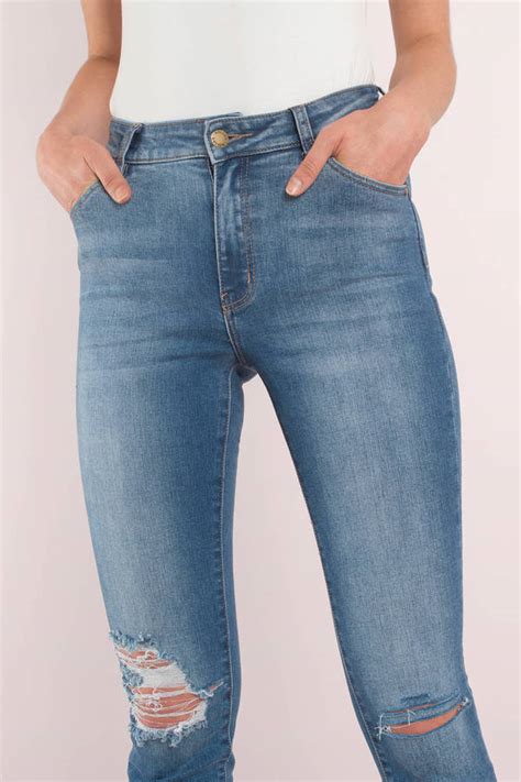 Cute Blue Jeans Distressed Jeans Blue Jeans 55 Tobi Us