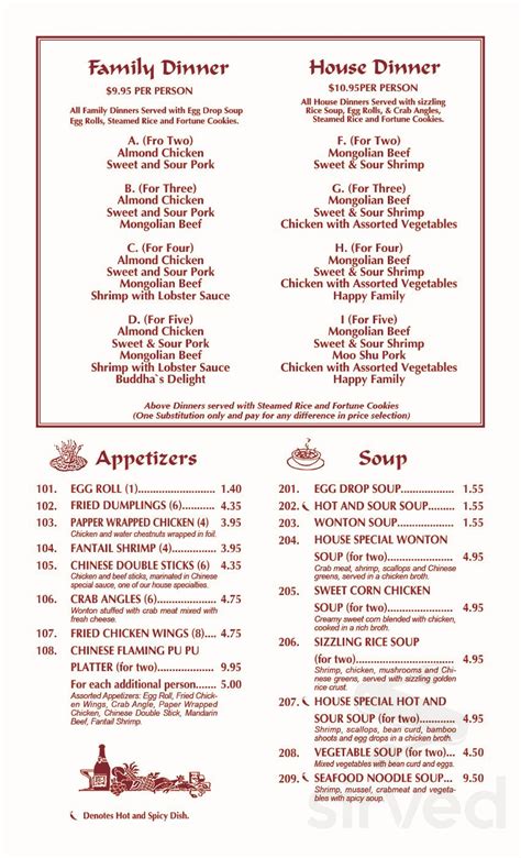 Golden China Restaurant (Gadsden AL) menu in Gadsden, Alabama, USA