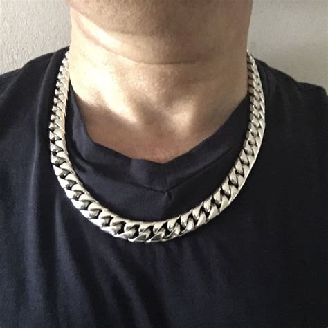 Cuban Link Necklace X 10mm Wide 925 Solid Sterling Silver Etsy