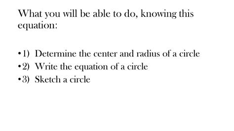 Center Radius Form X H Y K R Hk Center R Radius Ppt Download