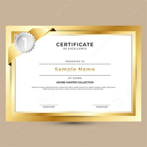 Gold Certificate Recognition Certificates Envelope Professional Word