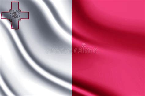 Malta Realistic Flag Illustration Stock Illustration Illustration Of