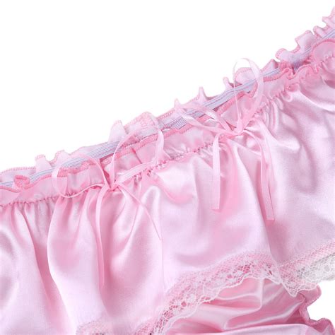 Sexy Mens Frilly Lace Satin Briefs Skirted Panties Sissy Maid Lingerie