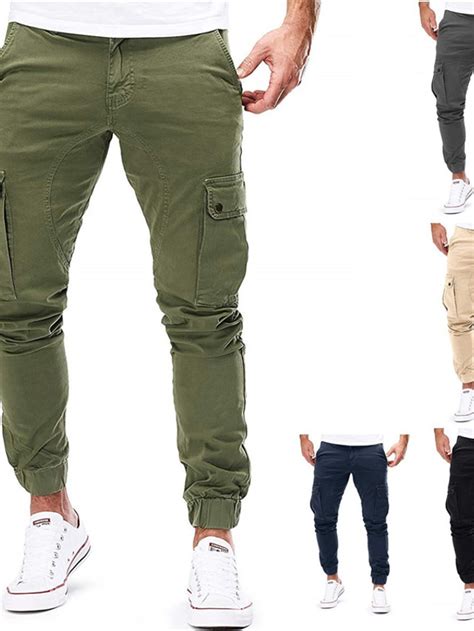 Homme Pantalon Cargo Pantalon Jogging Pantalon Cordon Taille Elastique