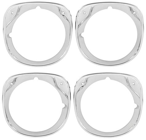 RESTOPARTS Headlamp Bezels 1970 Chevelle El Camino 4 Piece Set