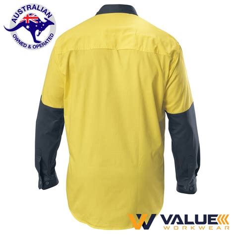 Buy Hard Yakka Koolgear Ventilated Hi Vis Two Tone Shirt Long Sleeve