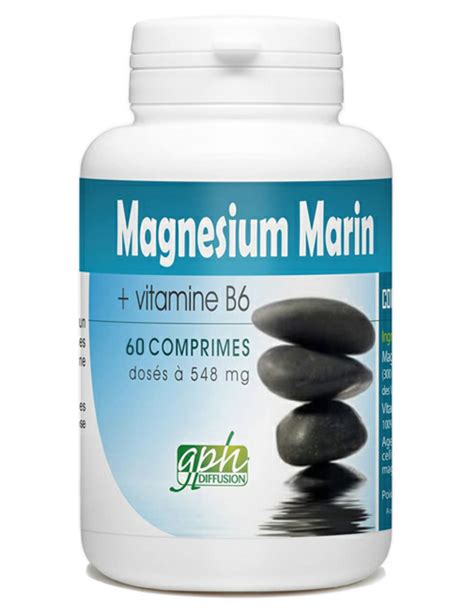 MAGNÉSIUM MARIN Vitamine B6 60 Comprimés à 548mg GPH Diffusion