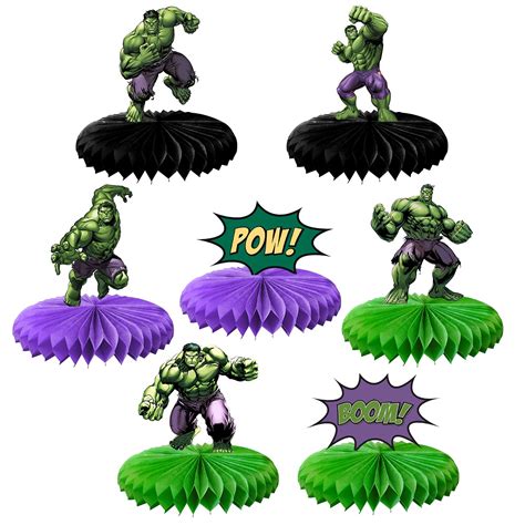 Buy 7Pcs Hero Hulk Honeycomb Centerpieces Hulk Table Decorations