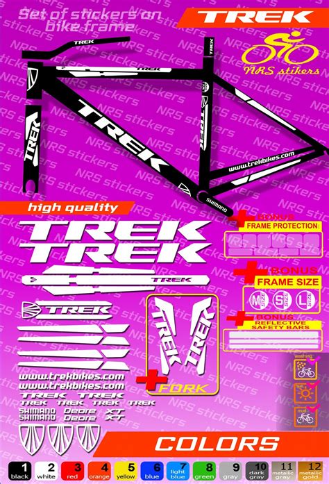 Trek Bike Stickers All Colors Available Complete Set On Etsy