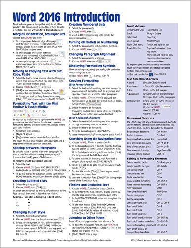 Microsoft Word Introduction Quick Reference Guide Windows