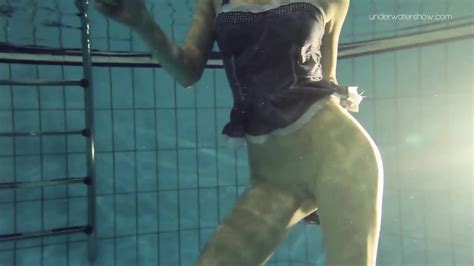 Blue Dressed Duna Bultihalo With Big Tits In The Pool Pussy Juicy